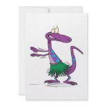 cute hula dancing gecko lizard cartoon custom announcements