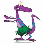 cute hula dancing gecko lizard cartoon cut out