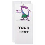 cute hula dancing gecko lizard cartoon rack cards