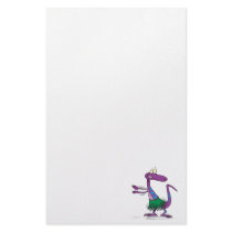 cute hula dancing gecko lizard cartoon custom stationery