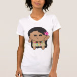 Cute Hula Girl Destroyed Cartoon Tee t-shirts