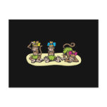 cute hula girl monkeys post card