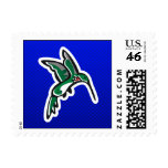 Cute Hummingbird; Blue Postage