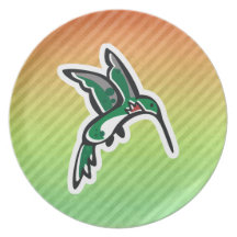 Cute Hummingbird Design Dinner Plate