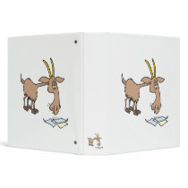 cute hungry goat cartoon binder