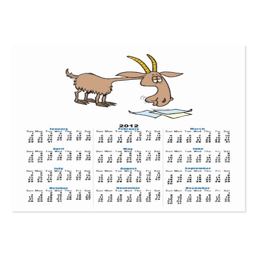 cute hungry goat cartoon business card