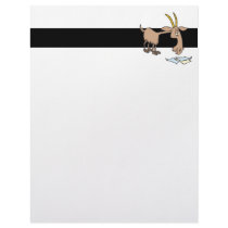cute hungry goat cartoon letterhead