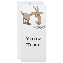 cute hungry goat cartoon custom rack cards