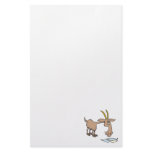 cute hungry goat cartoon custom stationery