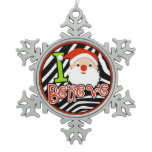 Cute I Believe Santa Xmas Design Ornament