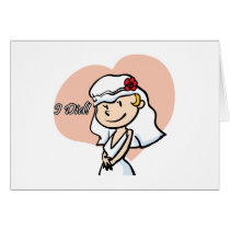 Cute "I did" Cartoon Bride cards