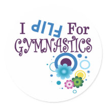 Cute I Flip for Gymnastics Apparel and Gifts Stickers