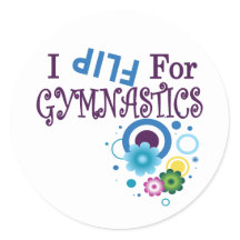 cute i flip for gymnastics apparel and gifts stickers $ 6 40