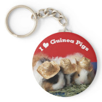 Cute I Love Guinea Pigs Keychain