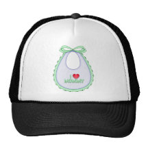 Cute I love Mommy Heart Bib Design Hats
