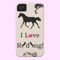 Cute I Love Riding! Equestrian iPhone 4/4S Case casemate cases