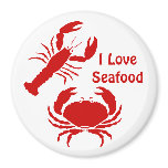 Cute I love seafood Refrigerator Magnet