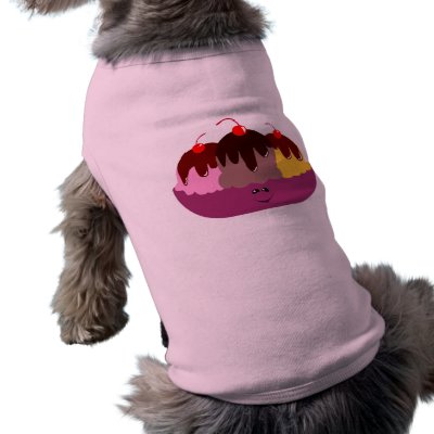 Cute Ice Cream Bowl Dog Tshirt by toxiferous