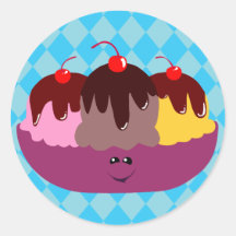 Cute Ice Cream Bowl Sticker