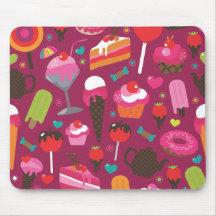 Cute ice cream candy cup cake pattern mouse pad