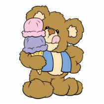 Cute Ice Cream Cone Bear Photo Cutouts