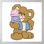 Cute Ice Cream Cone Bear Poster