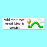 Cute Inchworm with an idea! bumper stickers