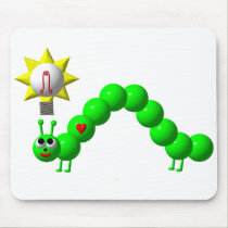 Cute Inchworm with an idea! mousepads