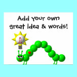 Cute Inchworm with an idea! posters