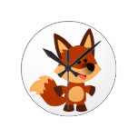 Cute Innocent Cartoon Fox Wall Clock