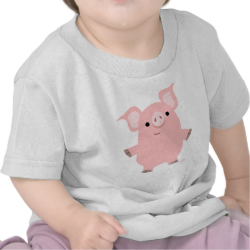Cute Inquisitive Cartoon Pig Baby T-shirt