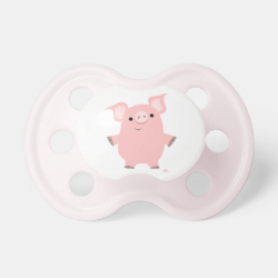 Cute Inquisitive Cartoon Pig Pacifier BooginHead Pacifier