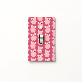 Cute Inquisitive Cartoon Pigs Light Switch Cover