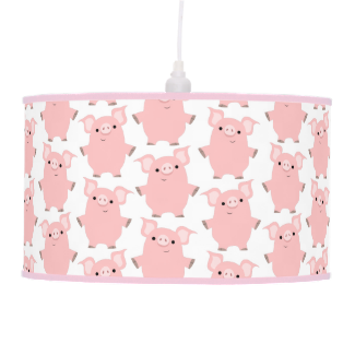 Cute Inquisitive Cartoon Pigs Pendant Lamp