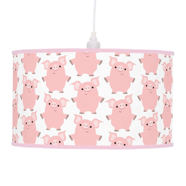 Cute Inquisitive Cartoon Pigs Pendant Lamp