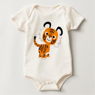 Cute Inquisitive Cartoon Tiger Baby Apparel shirt