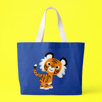 Nette neugierige Karikatur-Tiger-Tasche taschen