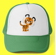 Cute Inquisitive Cartoon Tiger Hat