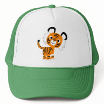 Cute Inquisitive Cartoon Tiger Hat