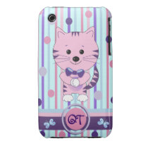 Cute iPhone 3D/3GS case-mate tough with monogram Case-mate Iphone 3 Case