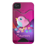 Cute iPhone 4 case with bird and Name