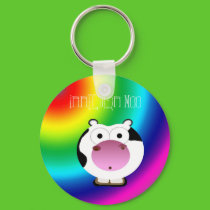 Cute Irregular Moo Keychain