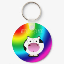 Cute Irregular Moo Keychain by jaceyevans Cute Irregular Moo Keychain