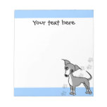 Cute Italian Greyhound Cartoon  - Pawprint Blue Note Pads