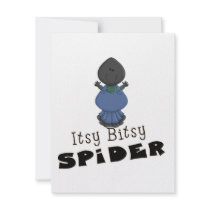 cute itsy bitsy spider cartoon character personalized invites