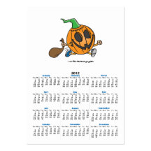 cute jack-o-lantern pumpkin cartoon character business cards