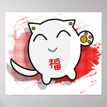 cute Japanese lucky cat poster
