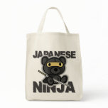 Cute Japanese ninja teddy bear in tote  bag