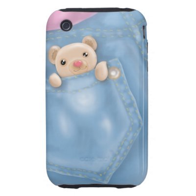 cute jean pocket teddy bear iphone 3 tough covers Casemate_case