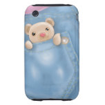 cute jean pocket teddy bear tough iphone 3 cover